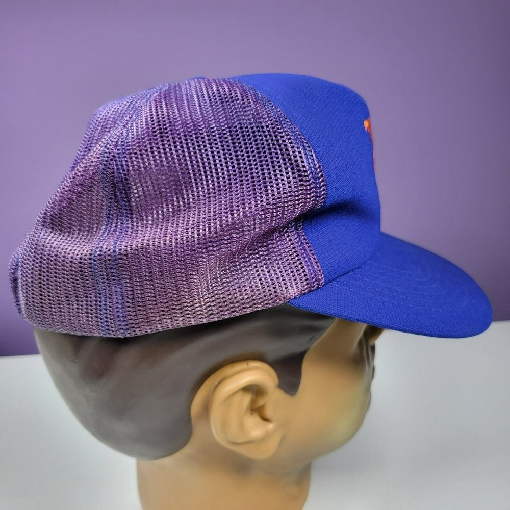 Vintage New York Mets Baseball Cap Snap Back Hat Blue Faded Mesh - Picture 7 of 7